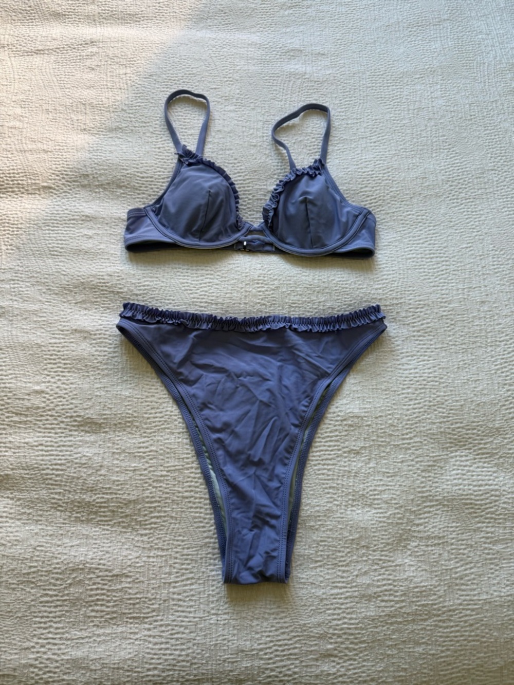 Cupshe Lavender Blue Ruffle Bikini Set